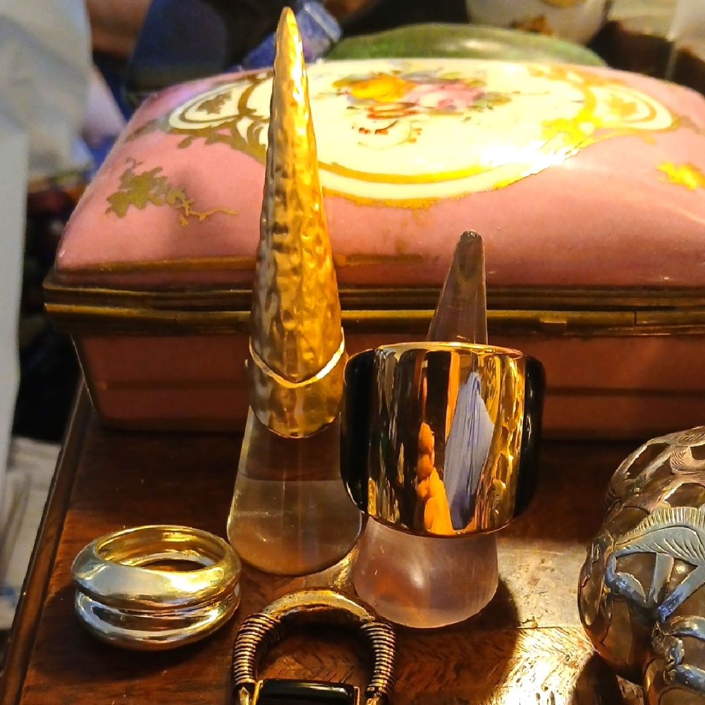 Gold and Silver Statement Rings, Costume